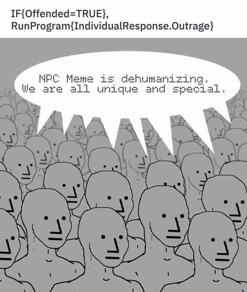 WickedVox86's tweet image. #Mob #NPC #LeftWingGroupThink
#TheTriggering #ItsFunnyCauseItsTrue