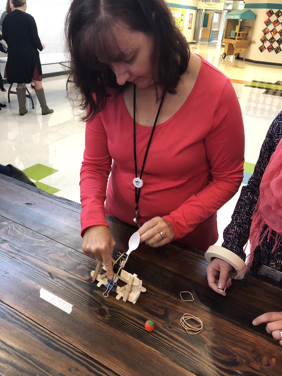 CarmelElem's tweet photo. Carmel staff spent the morning completing the “Chucking Pumpkins” Design Challenge! #motivationmonday #oopsitstuesday #fourthgradewon #teamcarmel https://t.co/eOBYVgljZb