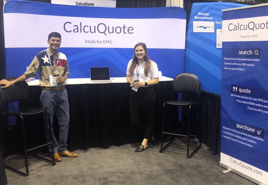 CalcuQuote's tweet photo. #Booth212 is all set up! #smtai https://t.co/jhsA5B4lEN