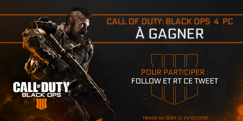 GAMEWAVE's tweet photo. 🎁 #CONCOURS - On vous fait gagner le dernier Call of Duty ! 👊

Rejoignez le front aux côtés de vos amis sur le nouveau #BlackOps4 

Pour tenter votre chance :
🔥 RT ce tweet
🔥 Follow @GAMEWAVE

📆 Tas 21/10 https://t.co/wlOsenlZrk