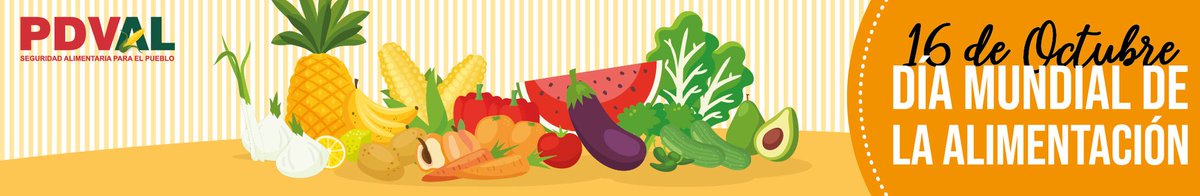 #PDVALAlDía Hoy celebramos el Día Mundial de la Alimentación: “El clima está cambiando, la alimentación y la agricultura también”. La Revolución Bolivariana promueve la Soberanía Alimentaria como un derecho inherente a toda la población. ¡Trabajo en equipo, triunfo seguro!