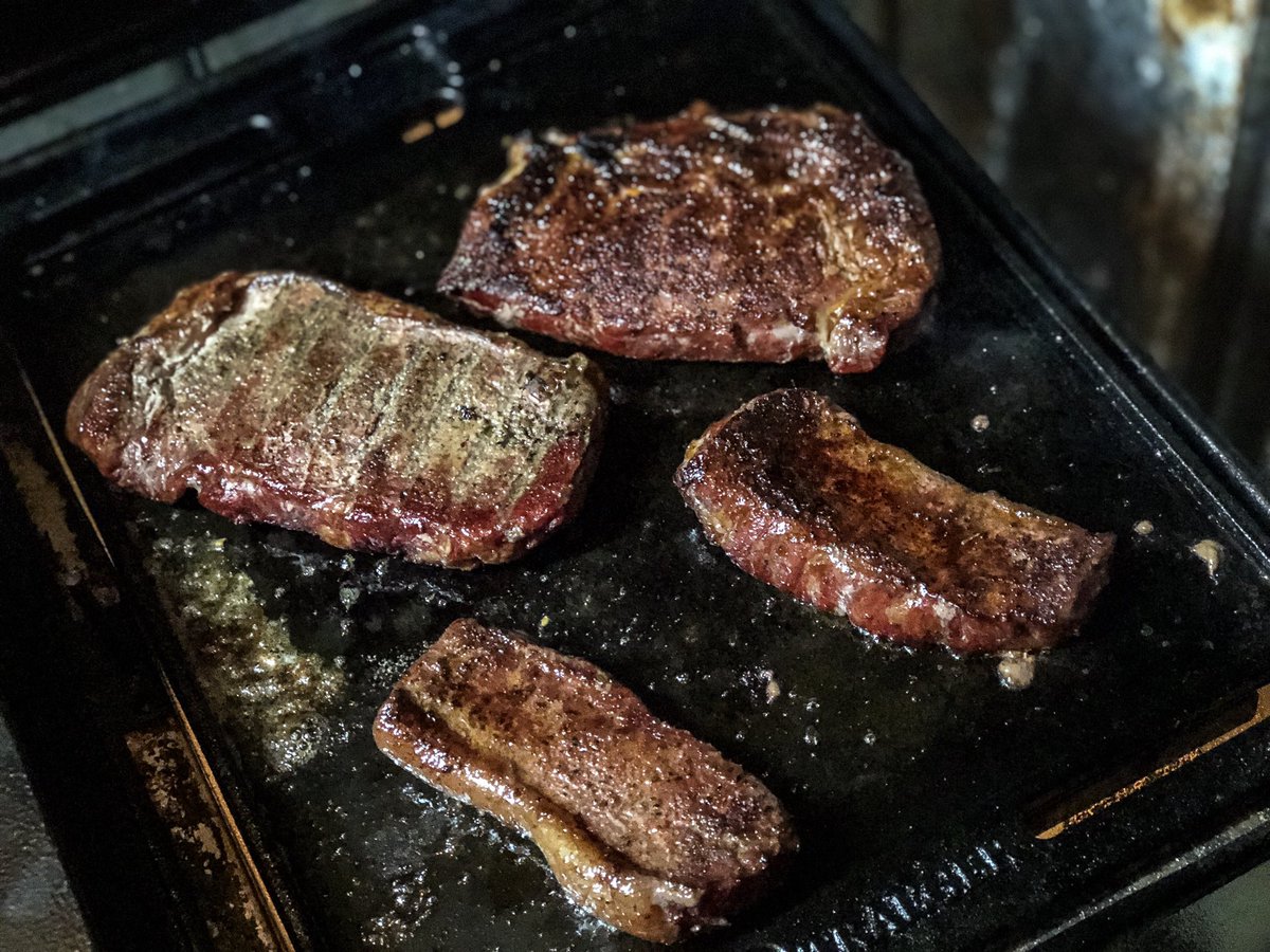 beardedbeastbbq's tweet photo. Broke out the @TraegerGrills ranger to reverse sear some steaks from @StraussDirect. Sprinkled with some @MeatChurch holy gospel and topped with @bannerbutter roasted garlic and basil compound butter.  

#TraegerGrills #traegerbbq #TraegerRecipes #traegerarmy #meatchurchprophets https://t.co/UTq8ciUncw