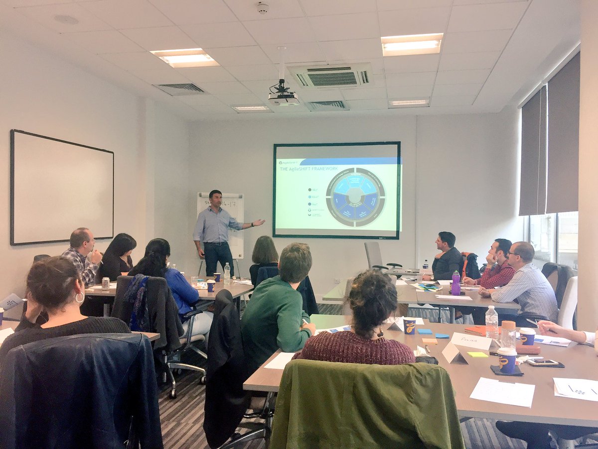 Joanna_Fejk's tweet photo. At #AgileSHIFT training with @AXELOS_Cameron. Delegates attending the pilot have just taken first #AgileSHIFT exams! Everyone is very excited! So far we’ve discussed the “why” . Now moving on to the details of the AgileSHIFT framework @AXELOS_GBP @AXELOS_John @AXELOS_Angela https://t.co/arK48sRWFh
