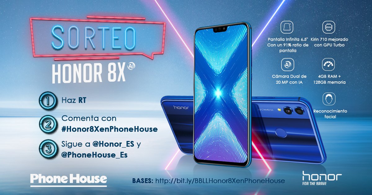 PhoneHouse_Es's tweet photo. 🎁¡SORTEAZO 🔥 HONOR 8X!🎁

👇Instrucciones:👇

1⃣RT + FOLLOW @Honor_ES + @PhoneHouse_Es
2⃣Comenta con #Honor8XenPhoneHouse por qué lo quieres!

💬¡A más tuits más posibilidades!😏

🍀¡Mucha suerte!🍀 https://t.co/BEHHI3swHf