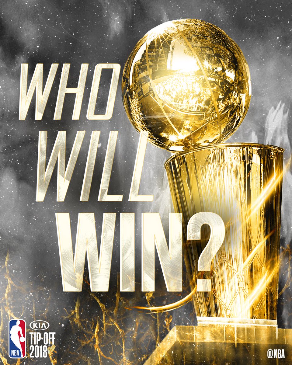 NBA's tweet photo. 30 Teams, One Dream 🏆 #ThisIsWhyWePlay 

On the first day of the season, who do YOU think will win the 2019 title? https://t.co/4WxiYk8Oov