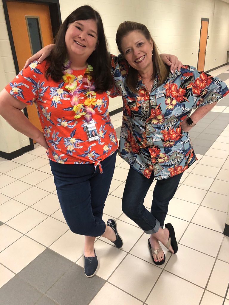 WFHS_FCCLA's tweet photo. Mrs.Walker and Mrs.Bowden showing their homecoming spirit by dressing as some tacky tourists! @WFHS_HS @CtaeWfhs #IamWestForsythWeareFamily #hoco18 #FCCLA https://t.co/RFwONIw4WC