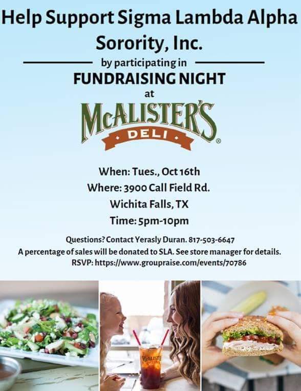 MSU_SLA's tweet image. Get your concha &amp;amp; pink ribbon today ! Also, support the Señoritas by having dinner tonight at McAlisters! Mentioned SLA to the cashier so we can get credit! #midwesternstate #msutexas22roll