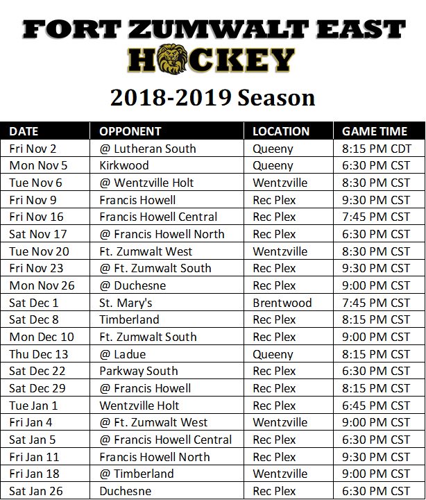 FZESports's tweet photo. Great line-up for this year's hockey season!  Come out and roar your team to victory. https://t.co/avohtq3cTz
