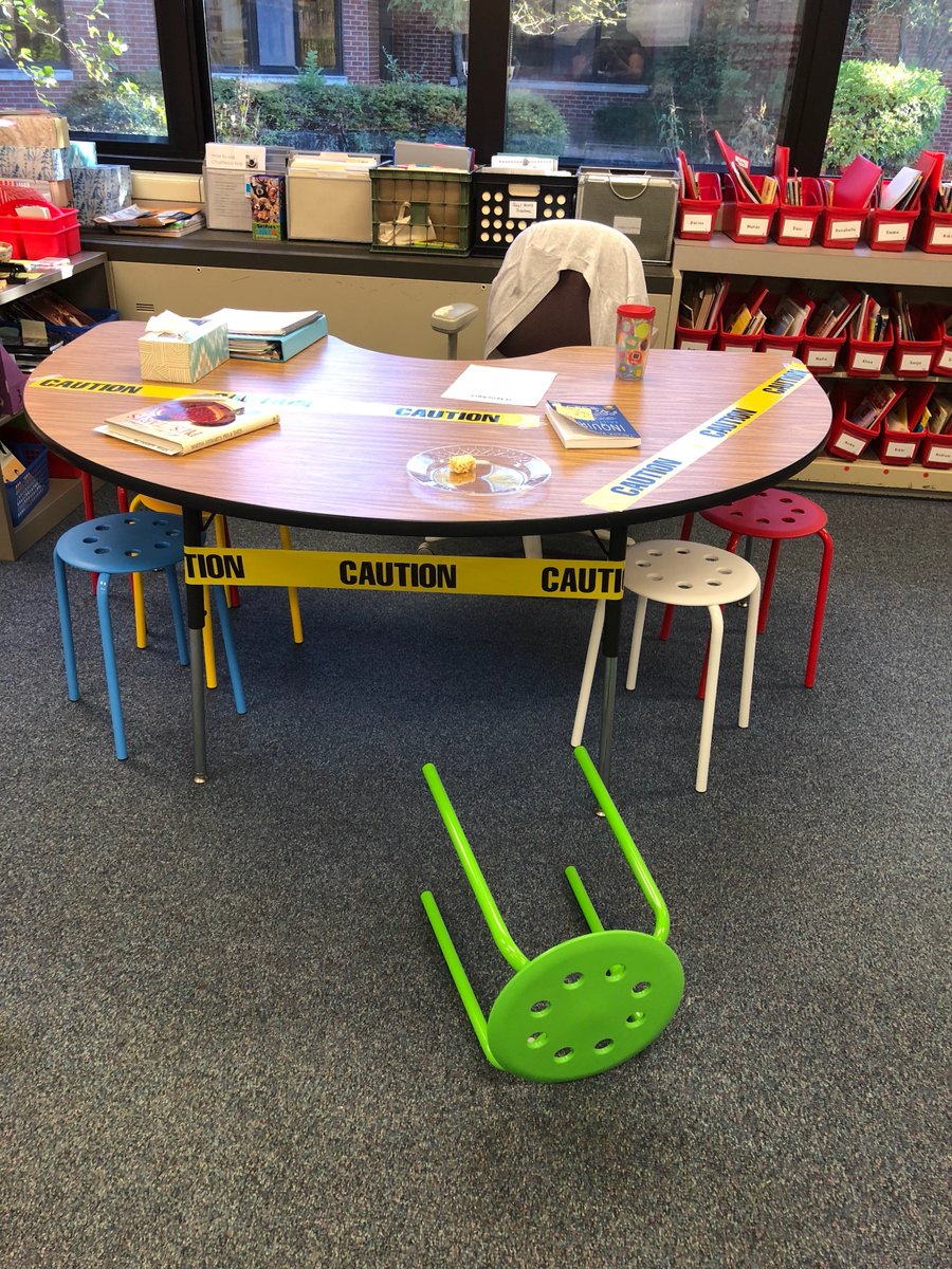 What happened to the treats in Ms. Greene's class? Looks like a mystery waiting to be solved...Will the 3rd graders successfully use the clues to figure out who took the goodies? What an intriguing start to their <a href="/LucyCalkins/">Lucy Calkins</a> mystery reading unit of study! <a href="/AGreene317/">Allie</a> #WeAreD34