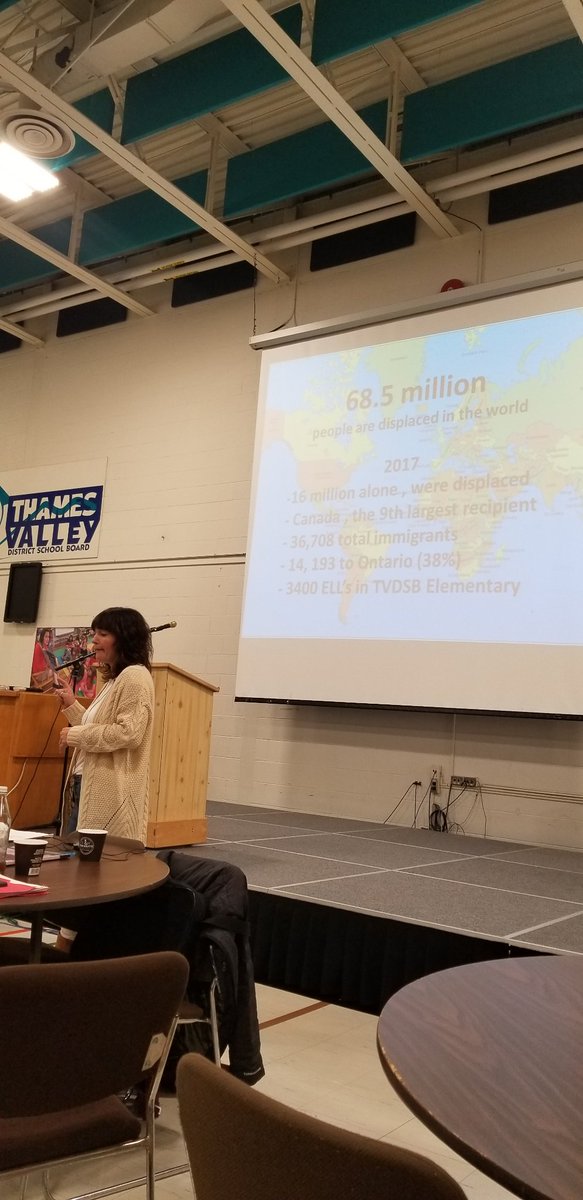 fmzabian's tweet image. Awesome presentation by Emma Wilson on trauma. Getting an understanding of our newcomers and the experiences they bring with them. #ELLTVDSB #ELLs #tvdsb @robinsonjeffery @NataleeWales
