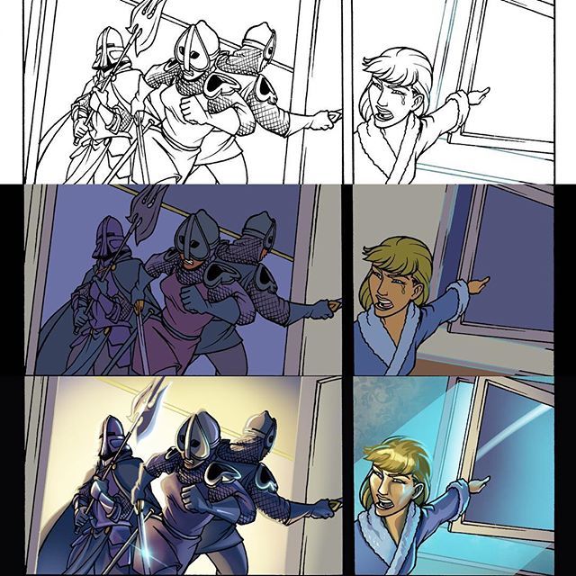 JOSSagaComic's tweet image. A lot of work goes into the colouring process. Three light sources? I think @drrunanddash is just showing off now. 
Art by @smashedhead Card puns and colors by @drrunanddash

#indie #indieart #indiecomics #comics #comicbook #graphicnovel #youngadult #sup… ift.tt/2QSayQA