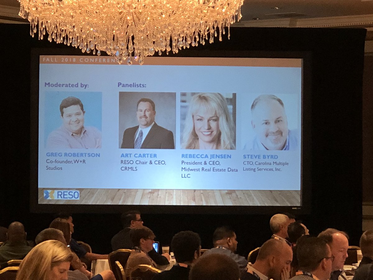 Happening now - MLS Roundtable Panel moderated by <a href="/gregrobertson/">The Fabulous Greg Robertson</a> with <a href="/CRMLSArtCEO/">Art Carter</a>, Rebecca Jensen and Steve Byrd! #RESO18