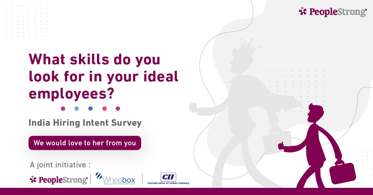 peoplestrong's tweet photo. Different #people have different ways of working. As a #recruiter, what are the #skills and #attributes that you value above all others while searching for the #RightEmployee? Be part of the #IndiaHiringIntent Survey and let your opinion count - https://t.co/qkTgHMXowb https://t.co/Q9s9rljcSt