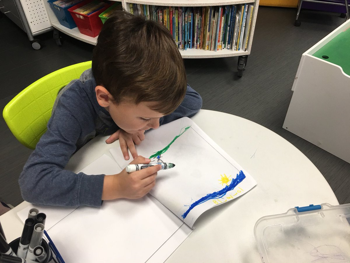 Loved spending time in <a href="/theKinderCat/">Alexandra Catalani</a> class this morning. Seeing the first moments of literacy learning is exciting. So impressed by the self-sufficiency of these kindergarteners. Talking with these Ss is good for the soul. So happy and welcoming.  #AHISDMyStory #AHSWI18