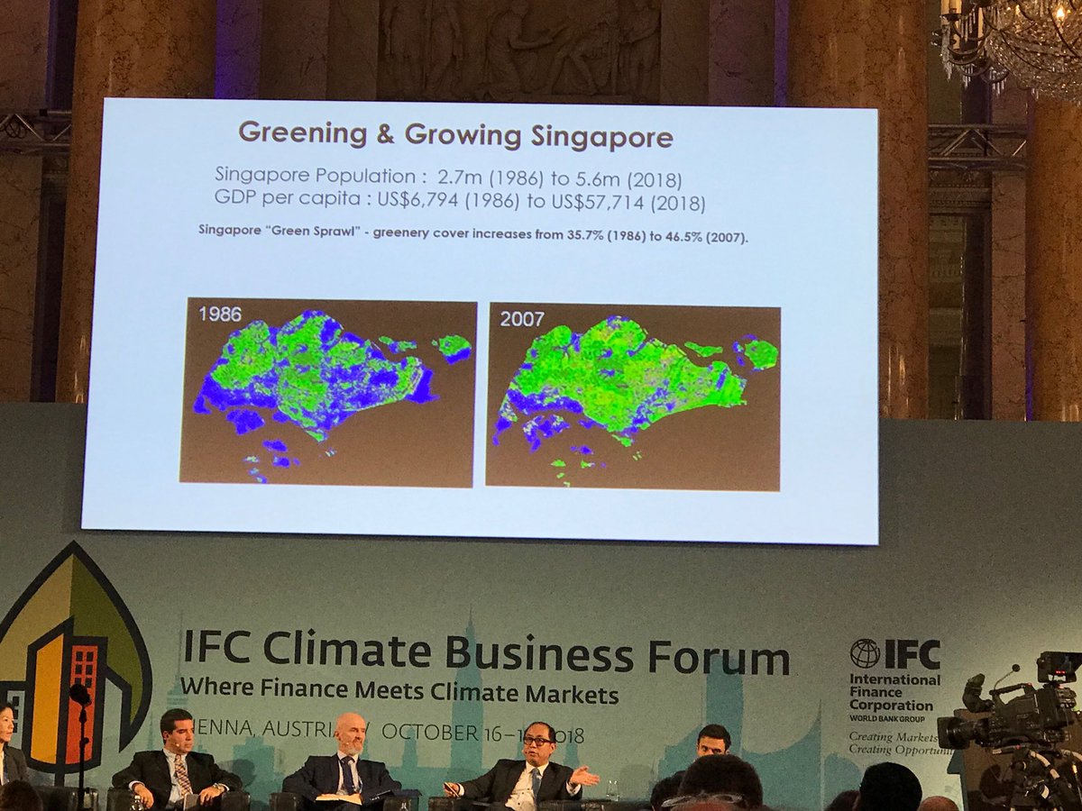 AlzbetaKlein's tweet photo. Doubling population and multiplying GDP per capita, while greening the state — great story of #Singapore over the past three decades —
At #ifc_org #climate #business #Forum in #VIENNA @RusmirMusic https://t.co/sQ51XIU4x5