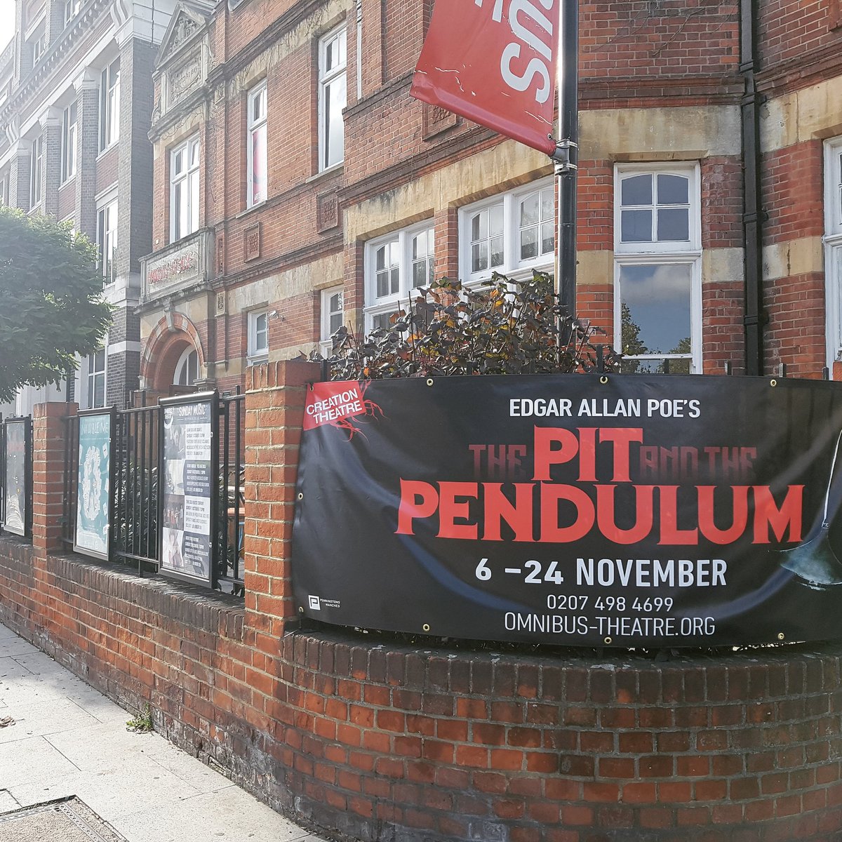 creationtheatre's tweet photo. Oh hello there #Clapham!
#ThePitAndThePendulum opens on 2 November - tickets on 0207 498 4699 https://t.co/qYe1u2LGji #PerceptionFest https://t.co/ZhsT5uzLDi