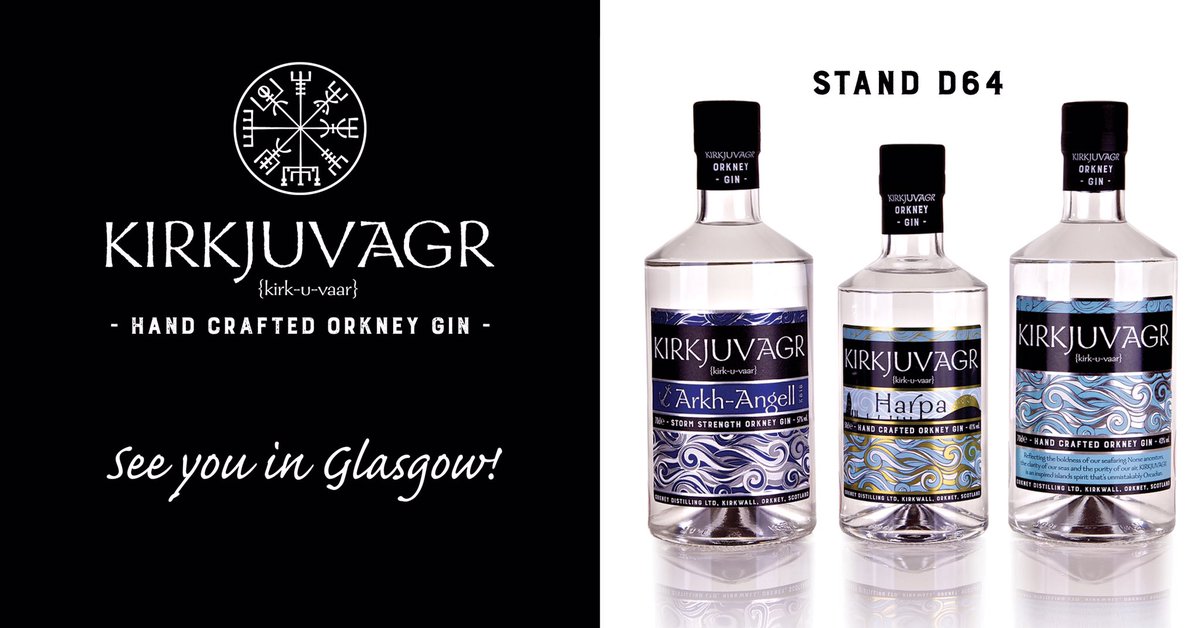 KirkwallWhisky's tweet image. This weekend we’re travelling to @BBCGoodFoodShow in Glasgow.
Come along and see us at Stand D64 where you can meet the Orkney Distilling Team, try all three of our Gins, and take the opportunity to buy exclusive Kirkjuvagr branded merchandise!