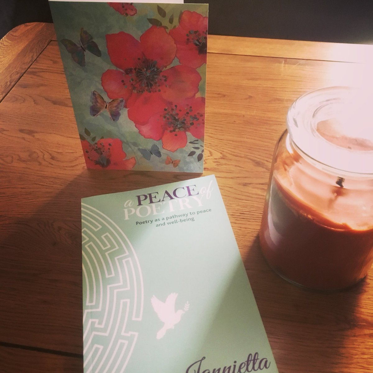 BeeJoyGraphics's tweet photo. Received a lovely present in the post today from my wonderful client Jannietta. This is her new poetry book, with my cover design. She kindly sent me a copy with a lovely thank you card. Love it thanks Jannietta xx  #bookcoverdesign #GraphicDesign #poetry https://t.co/FwqlUg9tPT