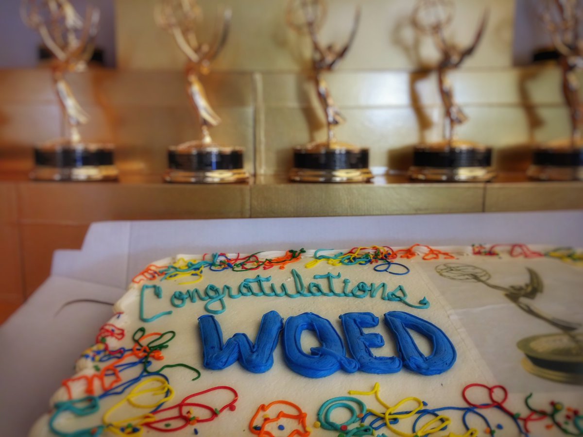 wqed's tweet photo. Exploring some cake here at WQED. #CakeInTheBreakRoom #EmmysInTheBreakRoom https://t.co/rb6F8Fejuk