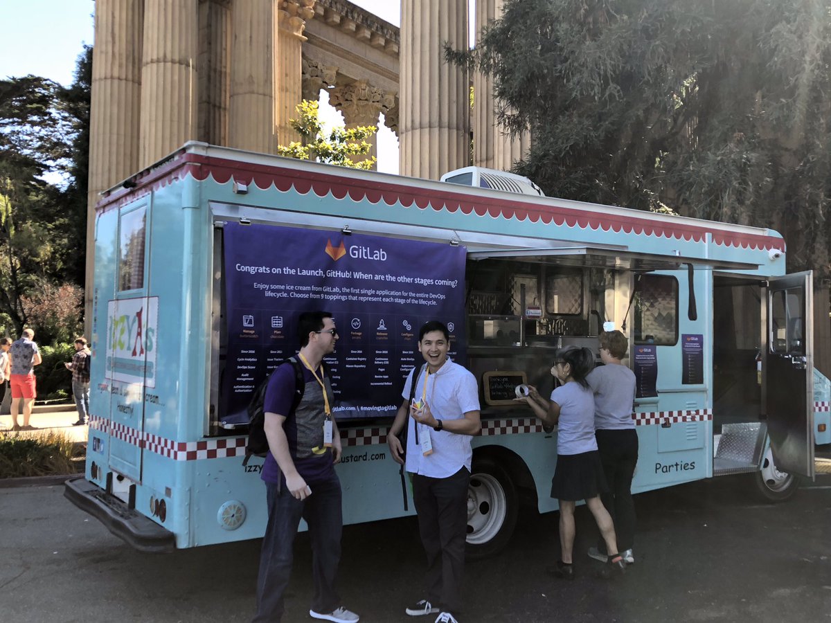 pritianka's tweet image. People are loving the #nineinone ice cream at #GitHubUniverse! Welcome to the party! #movingtogitlab! Yay @gitlab