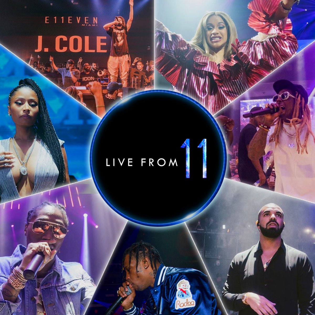 e11evenmusic's tweet photo. Congrats @Drake, @iamcardib, @LilTunechi, @NICKIMINAJ, @1future, @trvisXX and @JColeNC on your @BET Hip Hop Award Nominations! #11FAMILY #TEAMNOSLEEP https://t.co/vaQ0NYebda