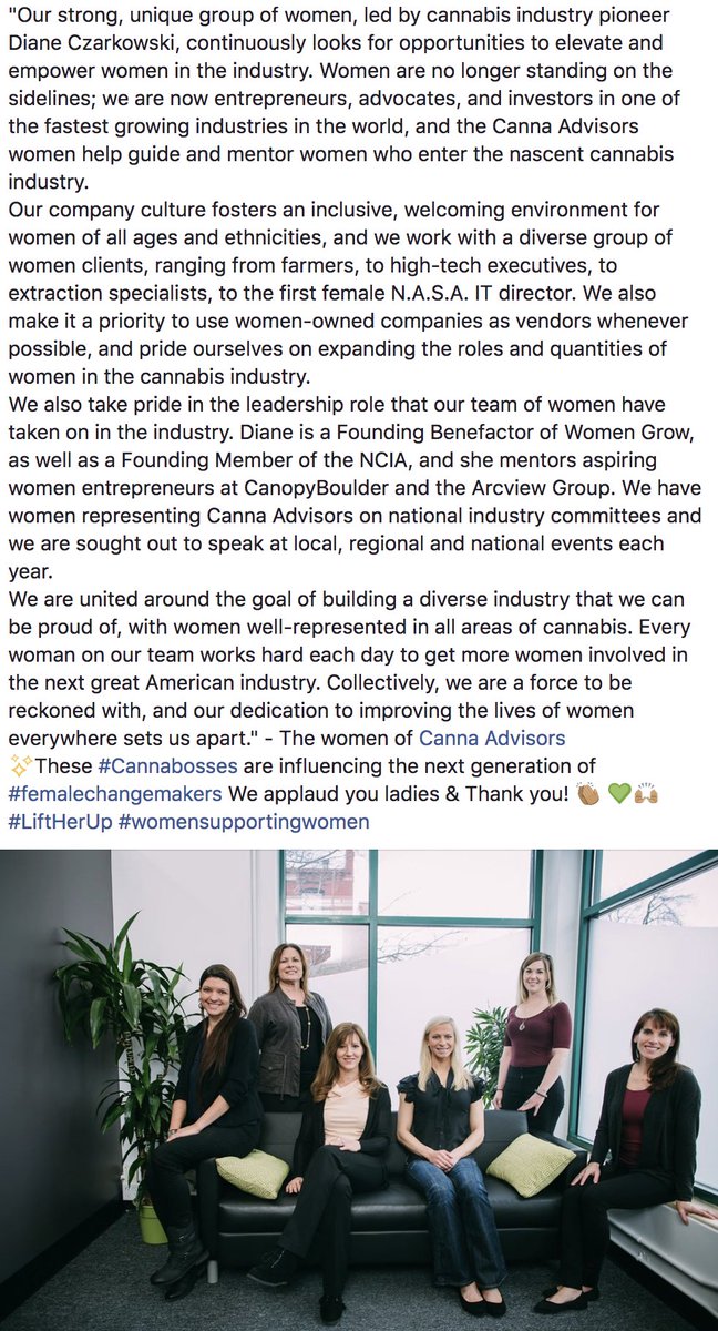 RT womengrow '🙌🏽The women of cannaadvisors 🙌🏽
✨These #Cannabosses are influencing the next generation of #femalechangemakers We applaud you ladies & Thank you! 👏🏽 💚🙌🏽#LiftHerUp #womensupportingwomen '