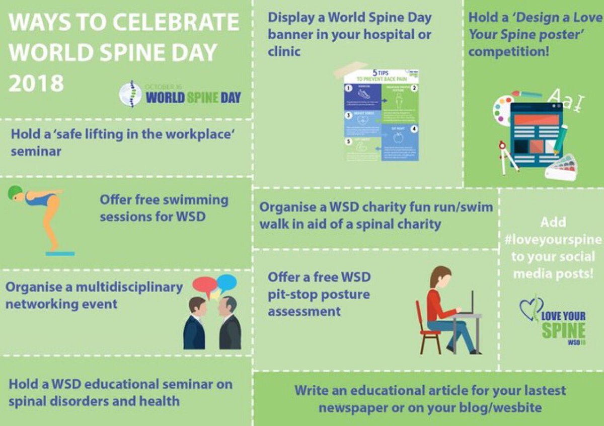Quirosum's tweet photo. @World_Spine_Day nos da algunos consejos para sumarnos a la celebración del día de la #columnavertebral y amarla! #LoveYourSpine ¿te unes? https://t.co/V14MFyl2ON