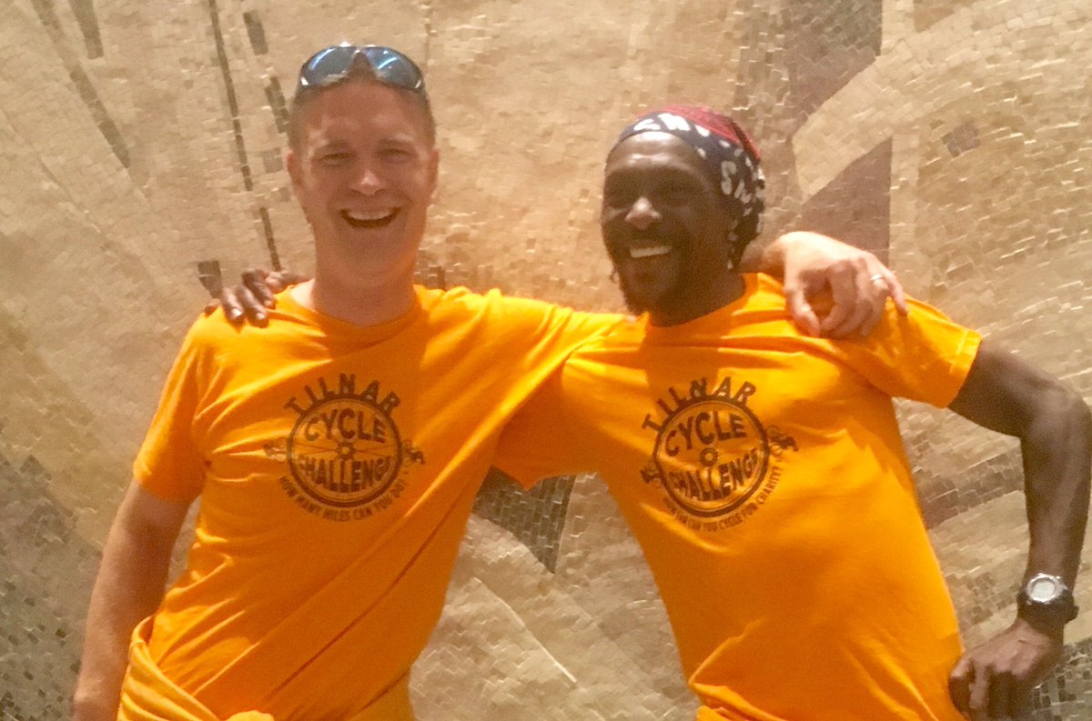 Met up with an African Cycling legend this evening - <a href="/Dkinjah/">D.kinjah</a> who was <a href="/chrisfroome/">Chris Froome</a> 1st mentor and coach and top African Cyclist who is organising <a href="/TilnarCycle/">TilnarCycleChallenge</a> in Kenya &amp; runs <a href="/SafariSimbaz/">Safari Simbaz</a> who 2019 tilnarcyclechallenge.org is supporting. A very interesting and inspirational guy 👍