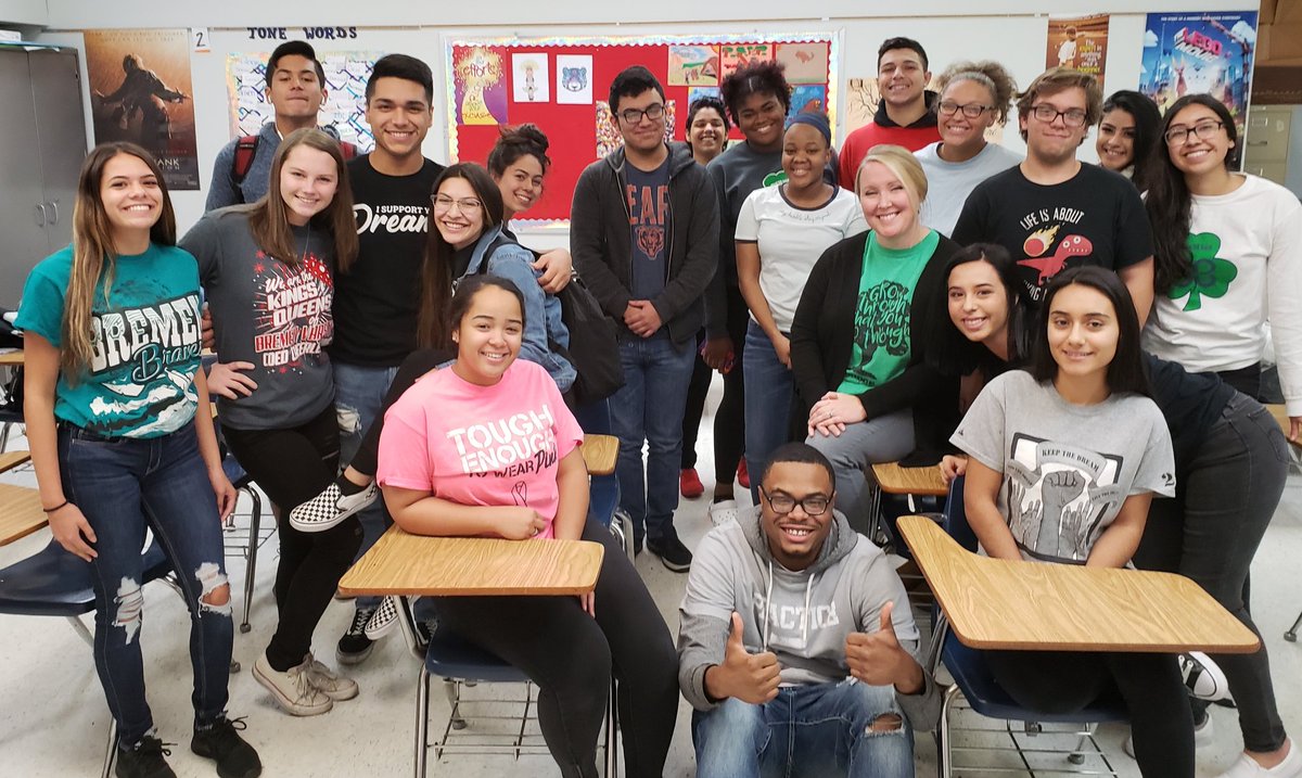 MrsBogard_BHS's tweet photo. Today was an exciting day at Bremen High School since we were able to share our #TshirtTuesday story. Thank you to @rissaIsang, @ABC7Chicago and @BremenNation. #growthroughwhatyougothrough https://t.co/RvuKbSk4WM
