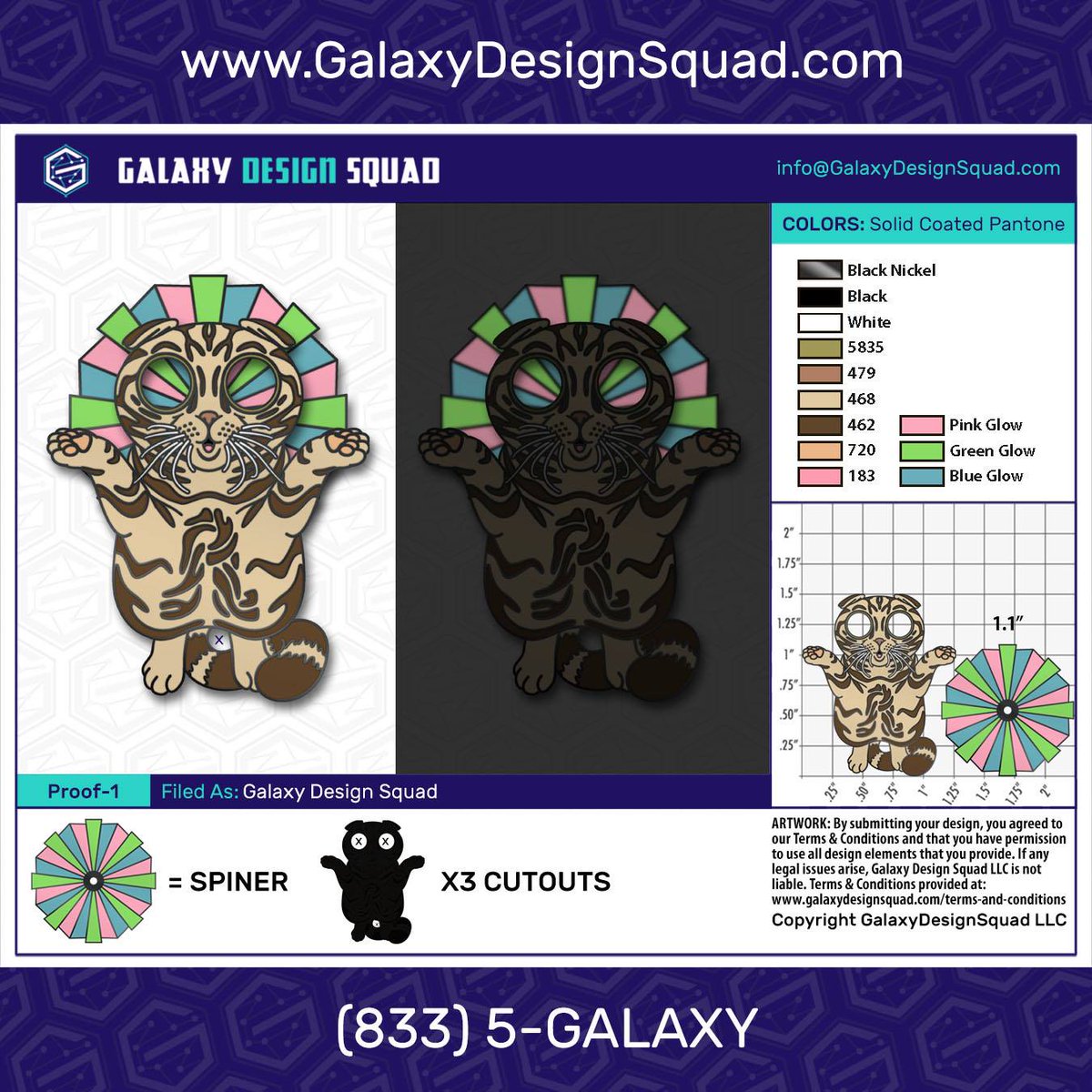 GalaxyDesignSqd's tweet photo. Check out our #PrettyLights #Kitty, she is purrrfectt! Glow in the dark spinner, with cutout eyes. Come see what we can #design for you! Get your FAST&FREE Proof & Quote today! #lapelpin #catpin #prettylightspin #hatpin #festivalpin #glowpin #pinoftheday #pins #galaxydesignsquad https://t.co/gWqfMhaVcd