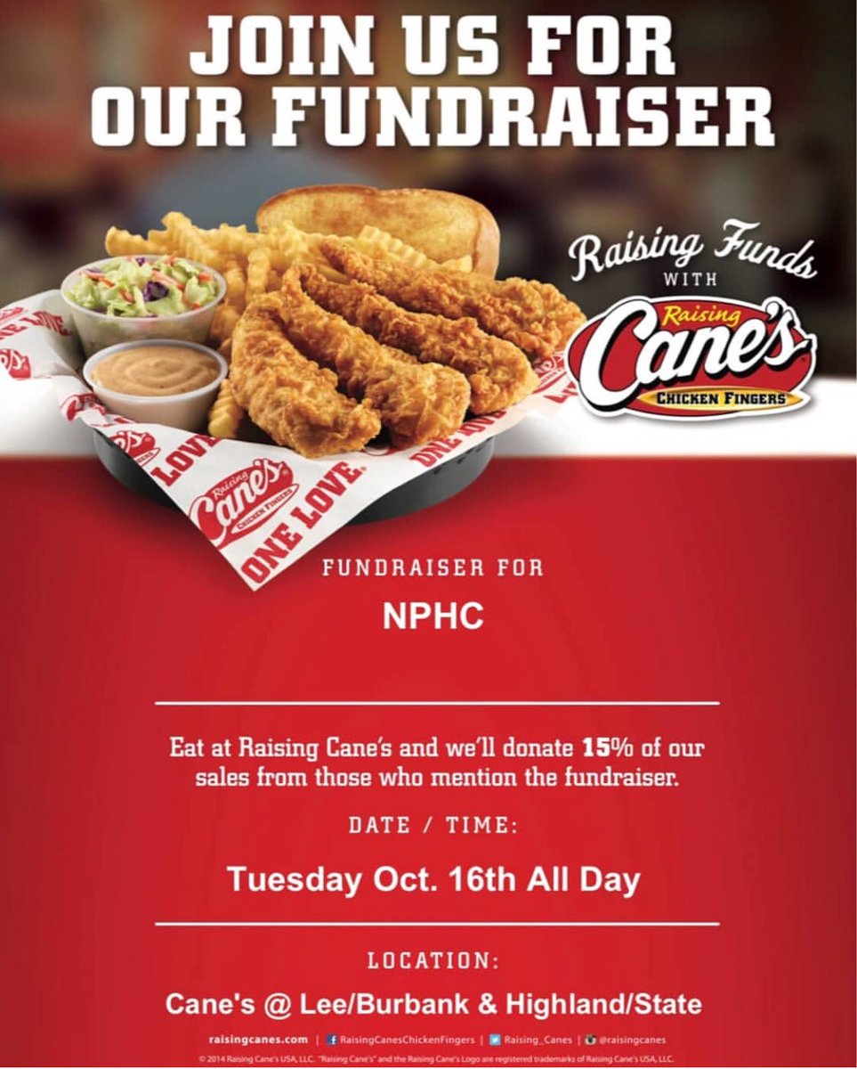 LSU_NPHC's tweet image. Stop by Cane’s today &amp;amp; mention NPHC!