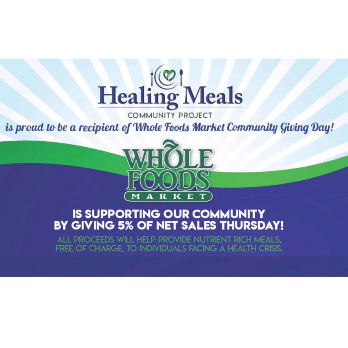 MealsHealing's tweet photo. Make Thursday, October 18th, be your big shopping day, meet a friend for coffee, or simply grab lunch at @WholeFoods in Glastonbury or West Hartford and you will be supporting Healing Meals!
#HealingMeals #FoodIsMedicine #WholeFoods #MakesMeWhole https://t.co/zALFuUHiyA