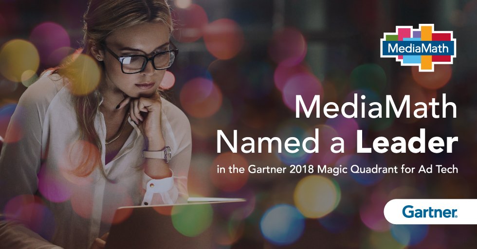 mediamath's tweet photo. .@Gartner_inc has named MediaMath a Leader in the new Magic Quadrant for #adtech. Download the report to learn about strengths and weaknesses of each vendor. Learn more here: https://t.co/4hFmeEeulN https://t.co/Yzfa7Awrxi