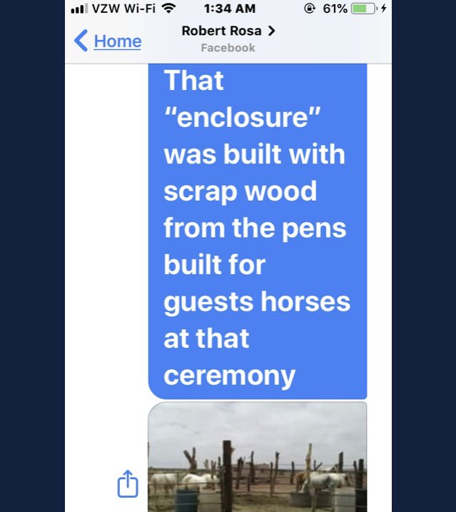 PyrettaB's tweet photo. @sddphoto @BlackcloudPeter He didn’t buy that wood.That was left from temp corrals put up for a ceremony and those posts were cut from trees out of the wash he didn’t have permission to https://t.co/0Z4tgma3Ws usual Eddie just takes whatever he wants never asking first.Just like he took those horses https://t.co/CF3N1AxM2z