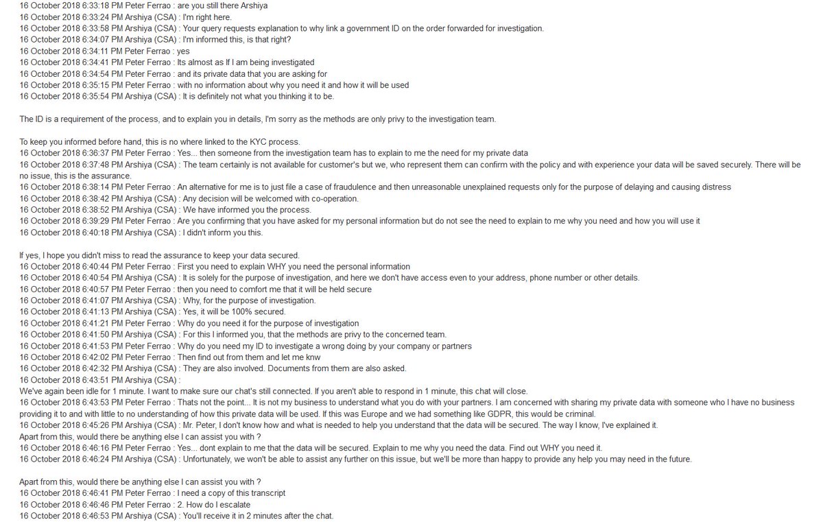 pet_apf's tweet image. @PrivacyMatters #Amazon #DataVampire

Me to #Amazon: You delivered the wrong product to me.  
#AmazonIndia to me: I want to investigate it. But I need your private data like a government ID. Upload it on my Website  
Me: How will you use it  
Amazon India: I cant tell you