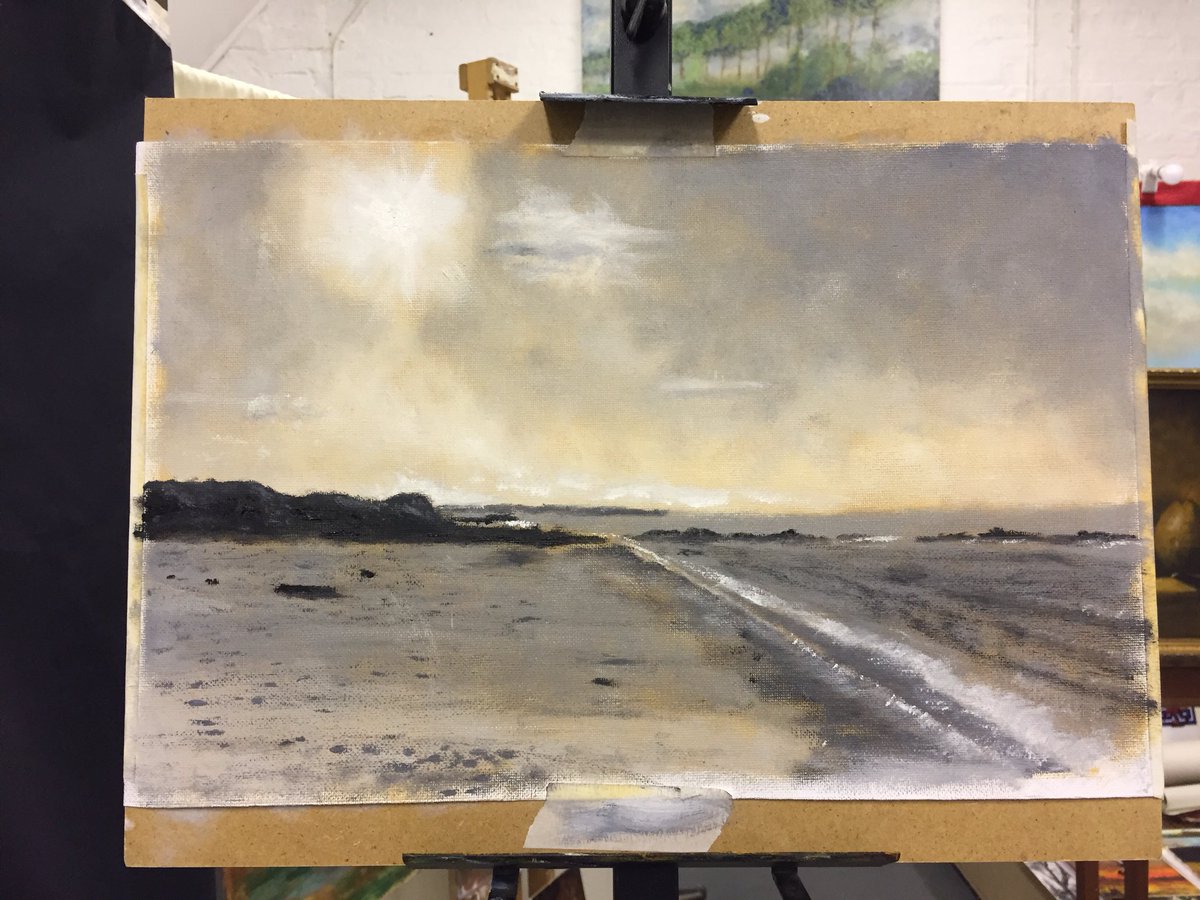 A #valuestudy of #rhosneigr on #anglesey #wales carried out at the #TurnersPaintingSchool at #waltonhallgardens #Warrington #Cheshire a new #paintingcourse started today