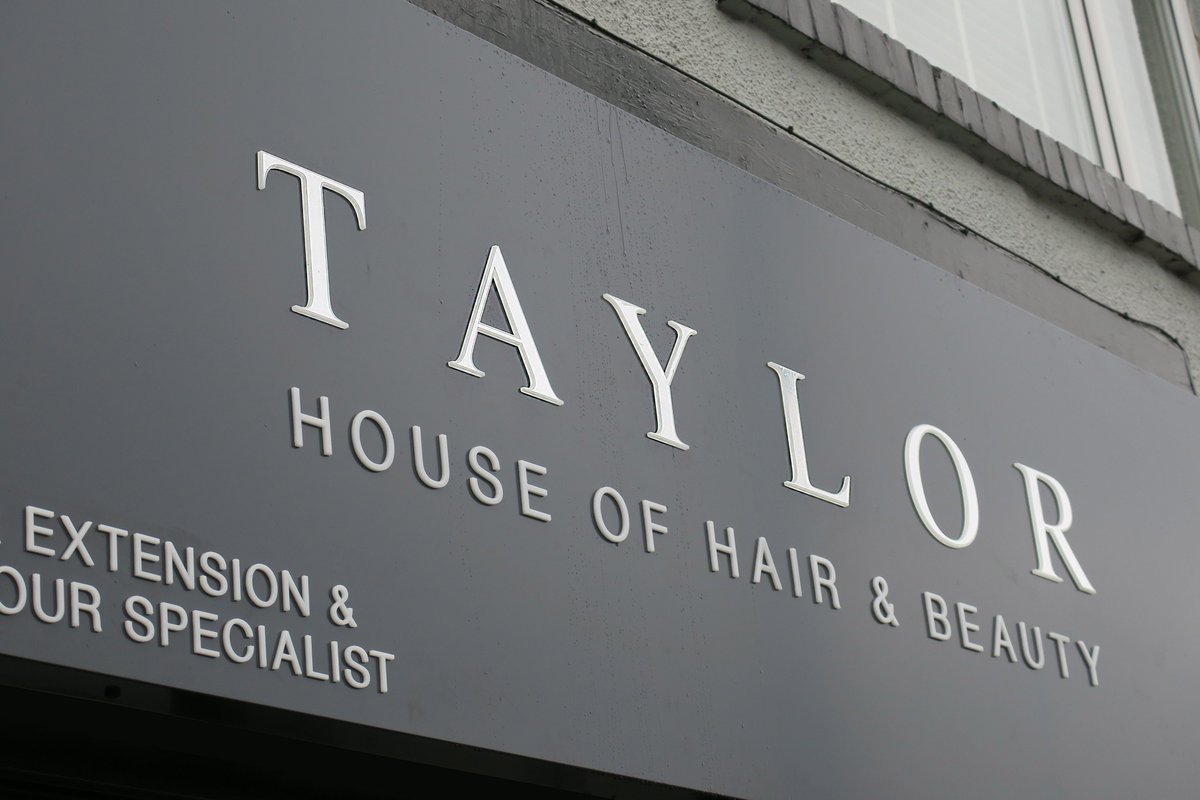 Simplysigns's tweet photo. Tray sign fitted for Taylor Salon on Friday ready for the opening on Saturday. https://t.co/Ois1RfLOVz