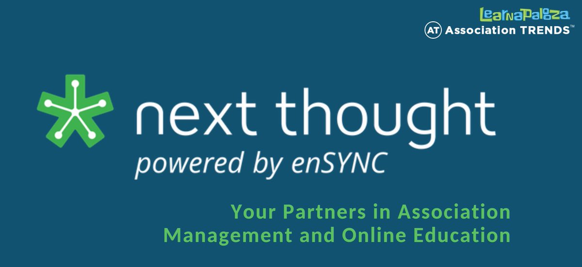 ensync1's tweet photo. enSYNC is a proud sponsor of @TRENDStweets Learnapalooza 2018! Feeling excited and honored to launch our partnership with NextThought to the #LEARNA18 community. #YourPartners #AssociationManagement #OnlineEducation https://t.co/1PsHXksXxy