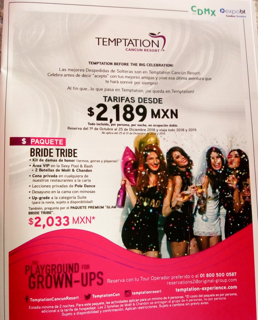 NexosTuristicos's tweet photo. 🏩🍎Sonia de la Peña @SONIADLP Gerente de Ventas para #México #Centroamérica de #OriginalGroup celebró ante #AgentesDeViajes 1er aniversario @TemptationsCanc @PlaygroundTmpt "Un resort sensual #SoloParaAdultos en donde también se dan las mejores DespedidasDeSolter@s" #Temptation https://t.co/2dZzcjxkpl