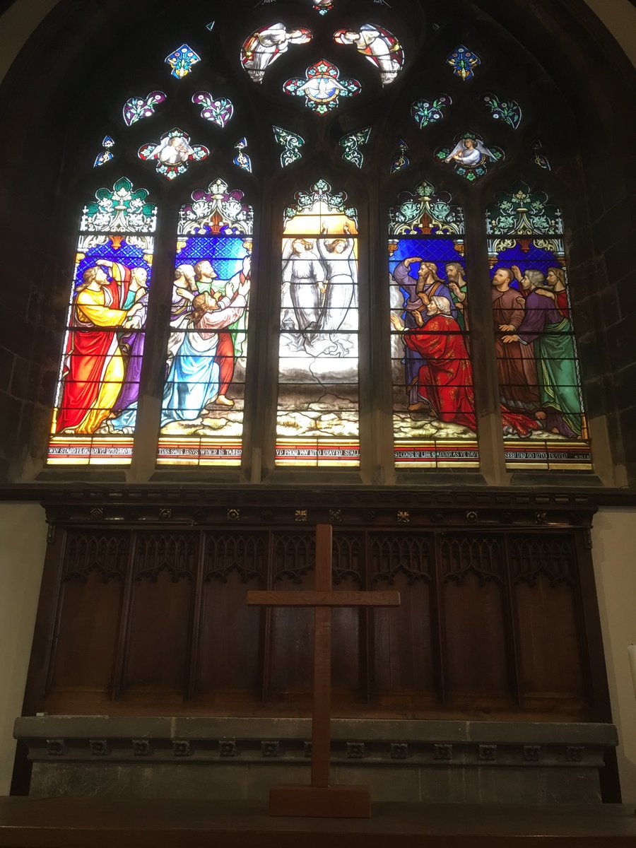 MJandCoYork's tweet photo. Installing #stainedglass panels back into #stleonards #church #eastwindow #capronnier #conservation #restoration @PBarchitects https://t.co/paZ0ih3FgB