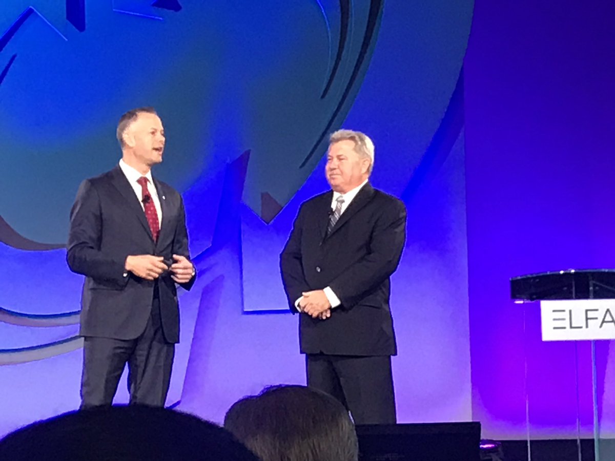 Great speech by 2018 Chair Dave Schaefer this morning at #ELFAConvention - and welcome to 2019 Chair Jud Snyder!