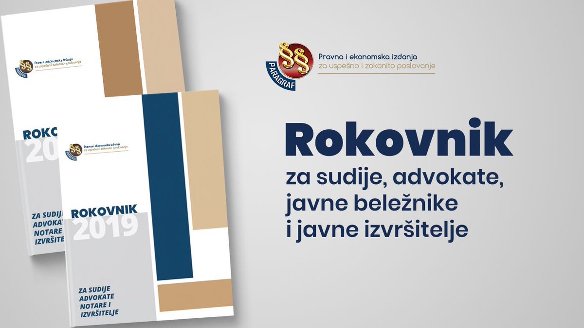 Paragraf's tweet photo. #NOVO I ove godine smo unapredili sudsko-advokatski #rokovnik za 2019. godinu, tako da njegova primena olakša svakodnevno poslovanje sudijama, advokatima, javnim beležnicima i javnim izvršiteljima.
Iskoristite pretprodajni period i poručite svoj primerak.
https://t.co/3IqJQwnclc https://t.co/zgkzalMILY