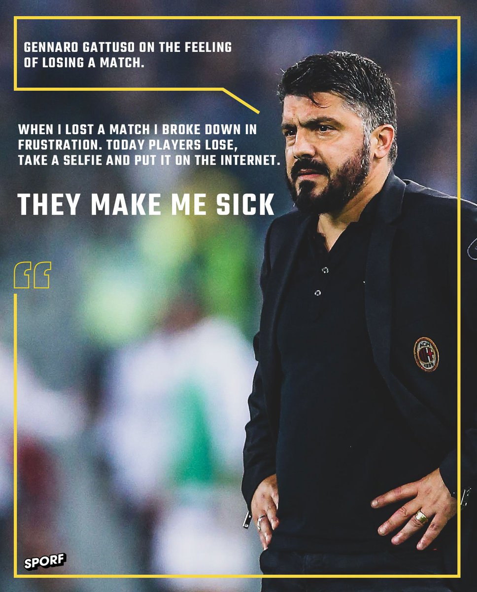 Sporf's tweet photo. 🇮🇹 Gennaro Gattuso says it how it is. 

👊 A born winner. https://t.co/N31W5cg7r1