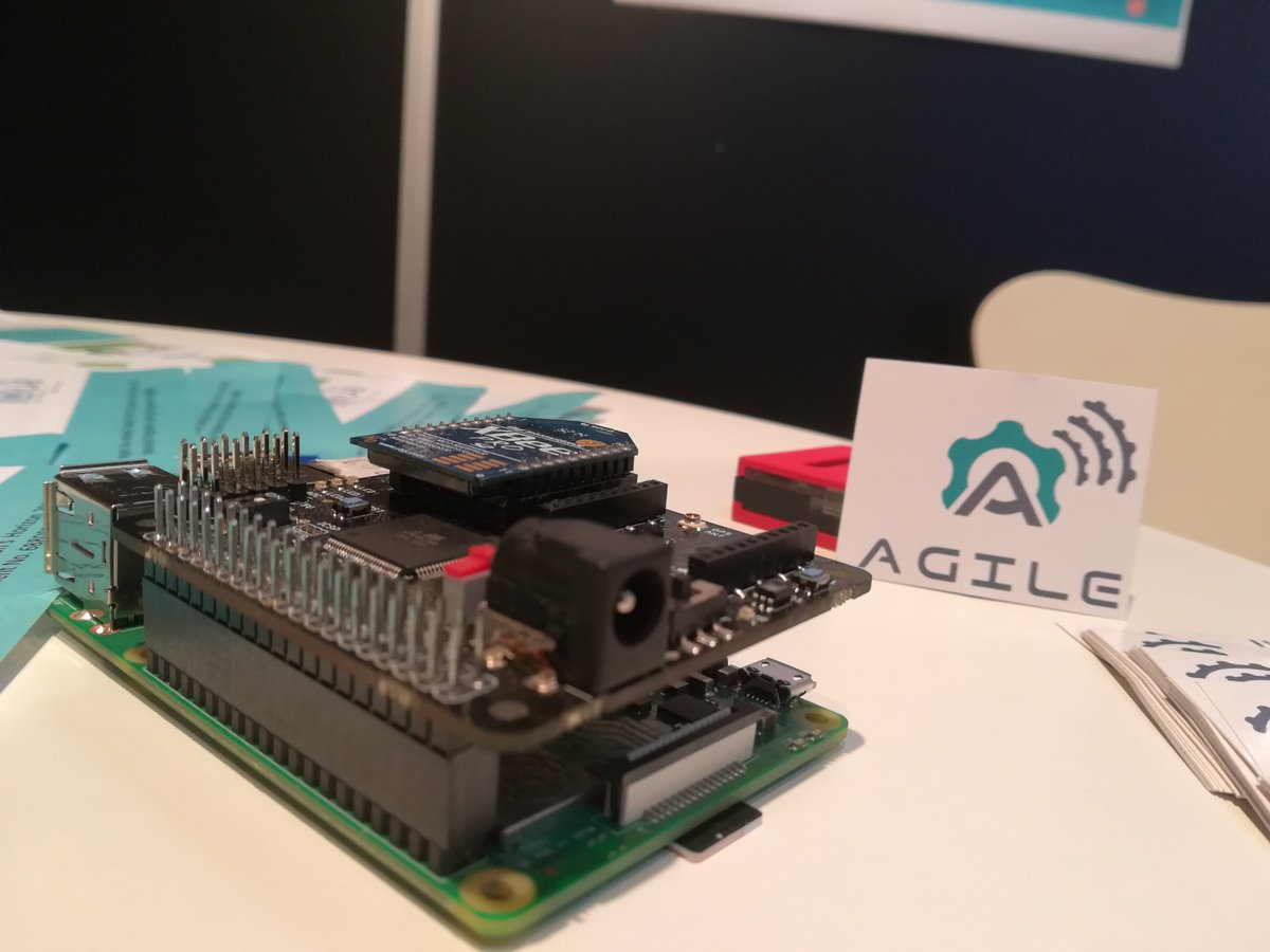 giaffred's tweet image. @agile_iot at the innovation forefront, represented here @IOTSWC in #Barcelona together with project Partners @libelium and @EurotechFan