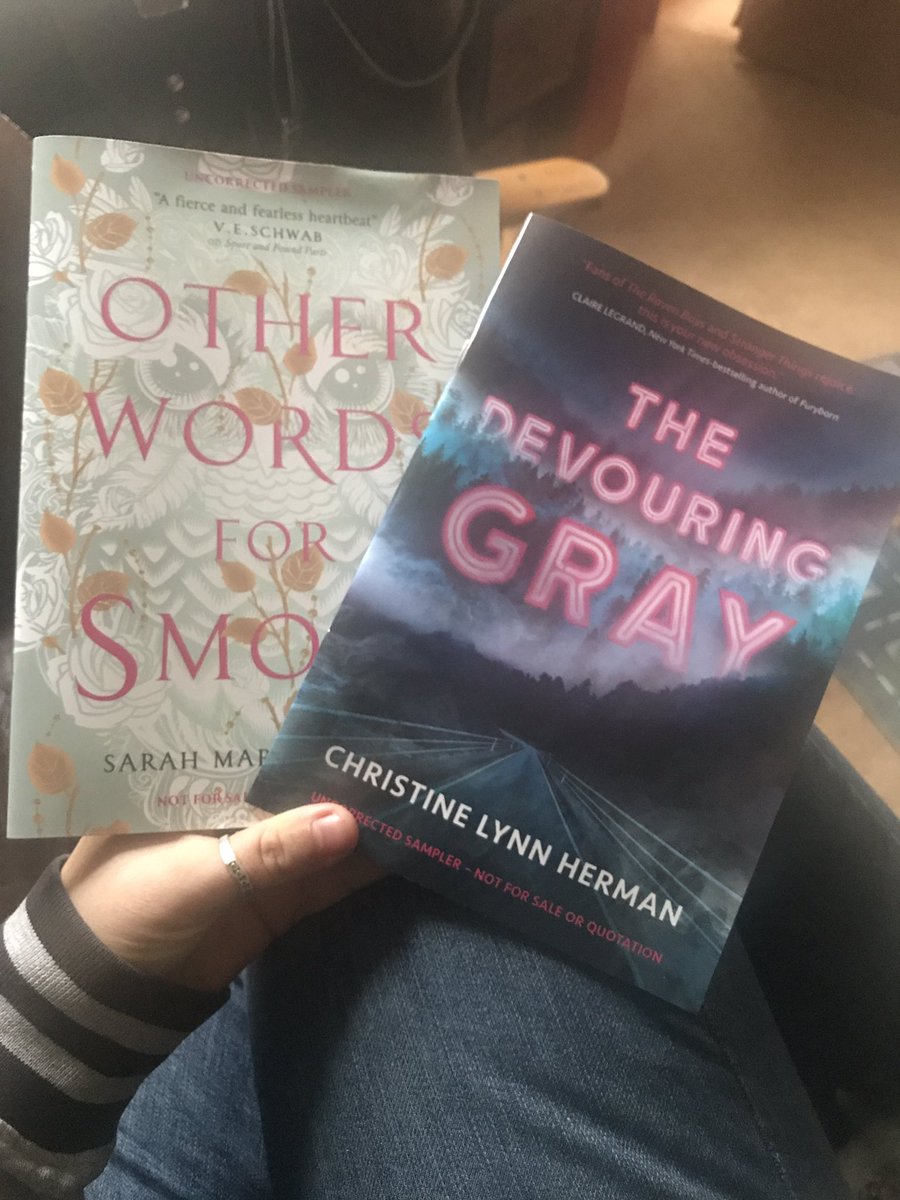 MADEUP_group's tweet photo. Absolutely Loved these #SampleCopy of #TheDevouringGrey by @christineexists  and #OtherWordsForSmoke by @griffski 

😍 I was so hooked I actually glared at the end of the samples 😂😂 Thankyou @lydiagittins @TitanBooks Can’t wait to see what comes next!! https://t.co/D3sMUKNER7