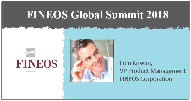 FINEOS's tweet photo. VP of Product Management, Eoin Kirwan highlights FINEOS AdminSuite at #FINEOSGlobalSummit18 Read an interesting perspective on the history of #technology in the #insurance industry. HERE: https://t.co/J9NSa5aJDF https://t.co/mAOeL1wRKX
