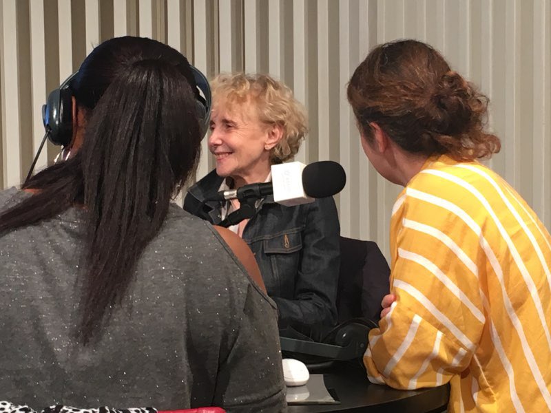 welovecinemafr's tweet photo. « La science fiction a souvent servi à parler du présent, plus que du futur » Claire Denis venue présenter #HighLife au micro de @RadioLumiere et @philippe_rouyer #lumiere2018 https://t.co/9bbJBs0FWd