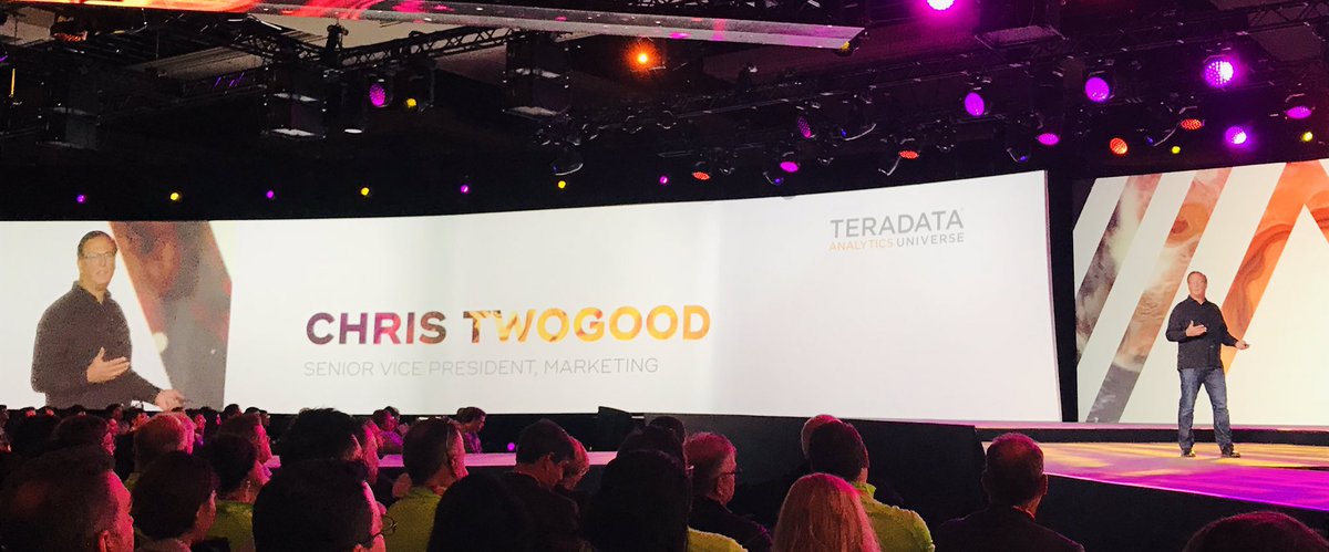 LeahRumbarger's tweet image. @2goodct Chris Twogood on the main stage just announced the availability of Teradata Vantage #teradatavantage #TAU18