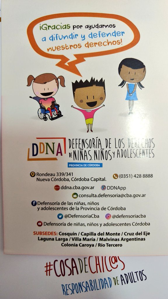 CesarGiraudo's tweet photo. Buenas prácticas periodísticas sobre niñas, niños y adolescentes creada por la @DefensoriaCba.

Un punto que destaco: "incorporar la voz de l@s chic@s" para el tratamiento del acontecimiento.

#CosaDeChicos #ResponsabilidadDeAdultos (cómo abordar a ese #nnya). https://t.co/bKKoOuKaKc