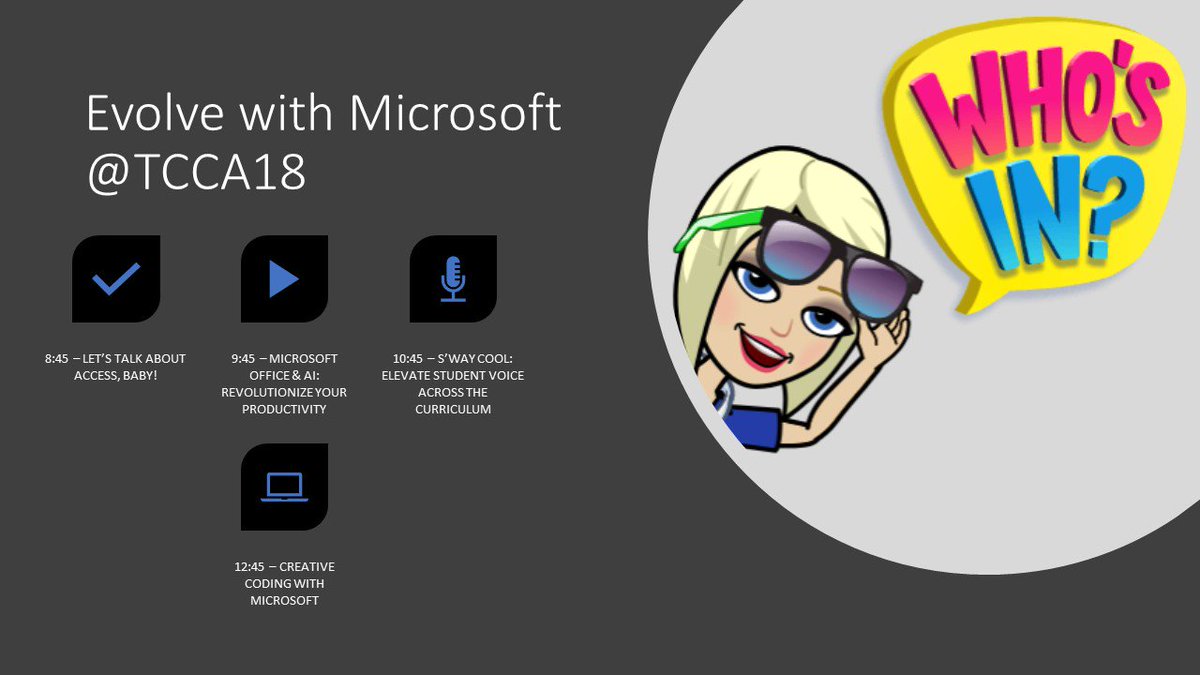 cybersavvygirl's tweet photo. Spending the day getting ready for @TCCA12! Stop by my sessions to learn more about how #MicrosoftEDU can #Evolutionize your classroom.  #TCCA18 #MIEExpert https://t.co/5dcfmAzQ5K
